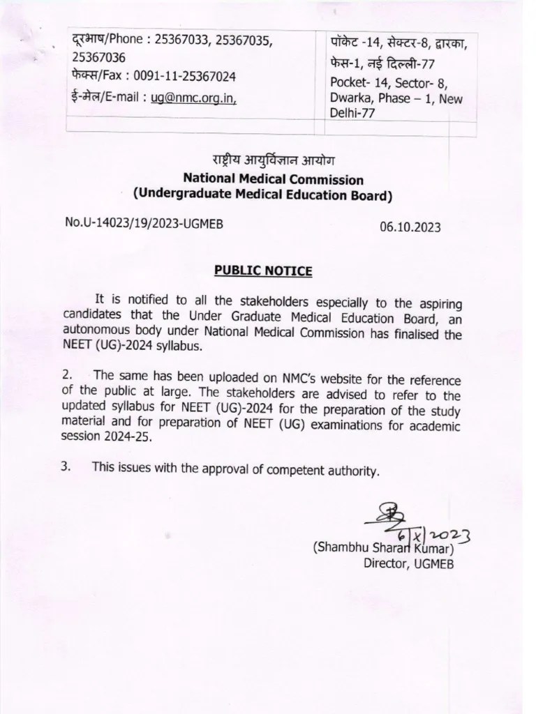 Neet 2024 Syllabus | PDF