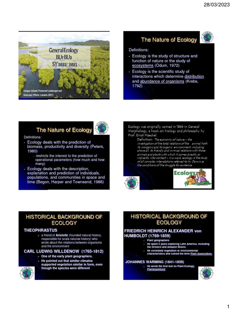 Lec 1. Introduction To Ecology Handouts (BIJ1 And BIJ2) | PDF | Ecology | Natural Environment
