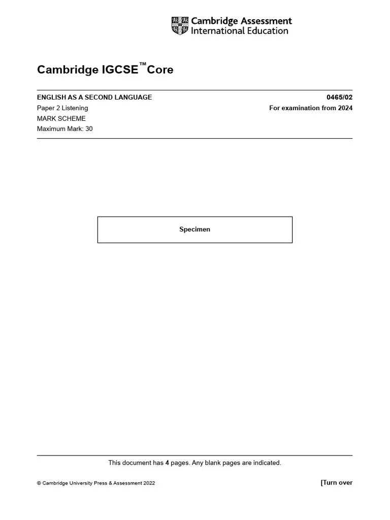 2024 Specimen Paper 2 Markscheme | PDF | Student Assessment And ...