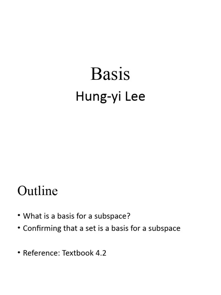 Basis (v3) | PDF | Linear Subspace | Basis (Linear Algebra)
