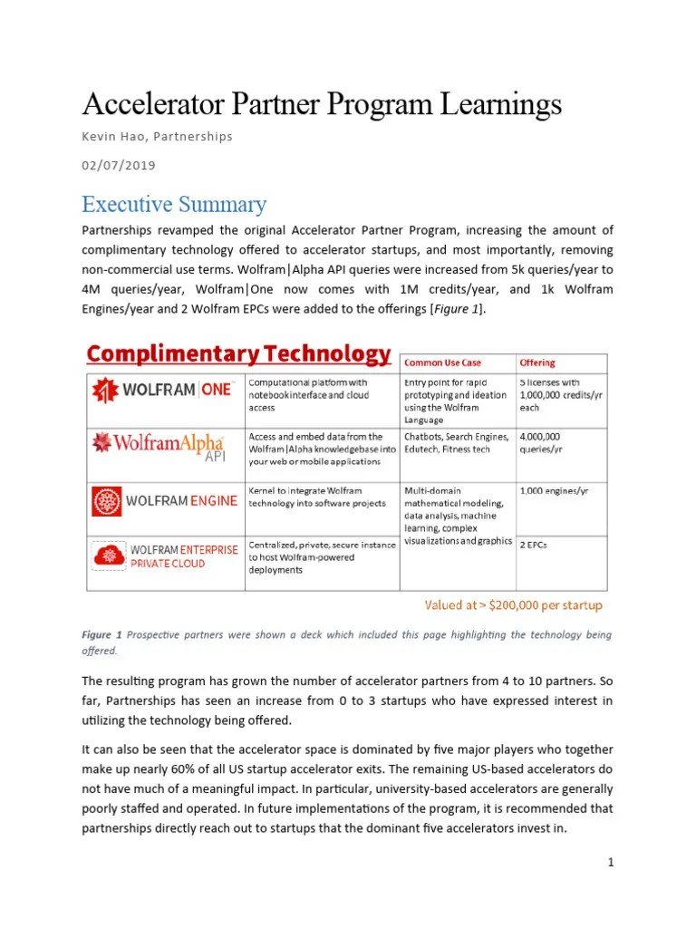 Accelerator Partner Program Learnings | PDF | Startup Company | Small ...