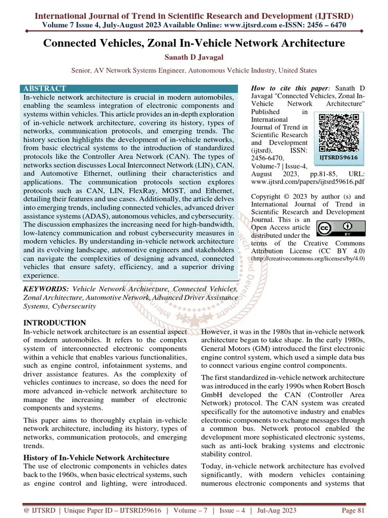 Connected Vehicles, Zonal In Vehicle Network Architecture | PDF | Computer Network | Computer ...