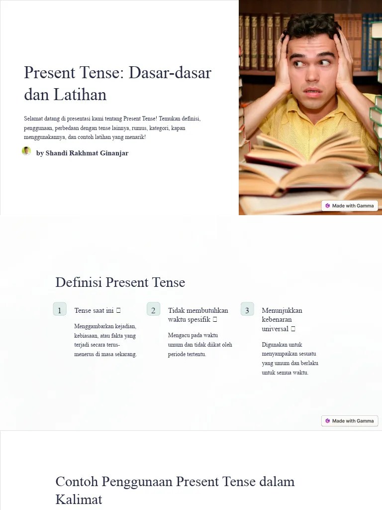 Present Tense Dasar Dasar Dan Latihan | PDF