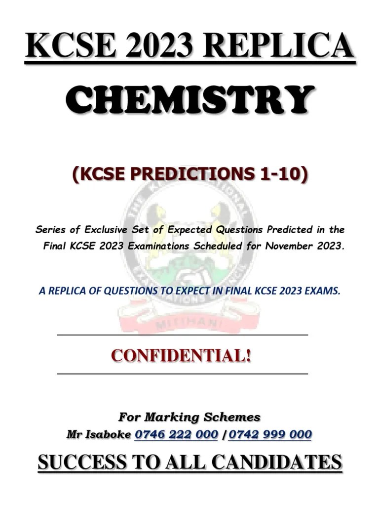 Kcse 2023 Chemistry Replica Pdf Ammonia Solubility