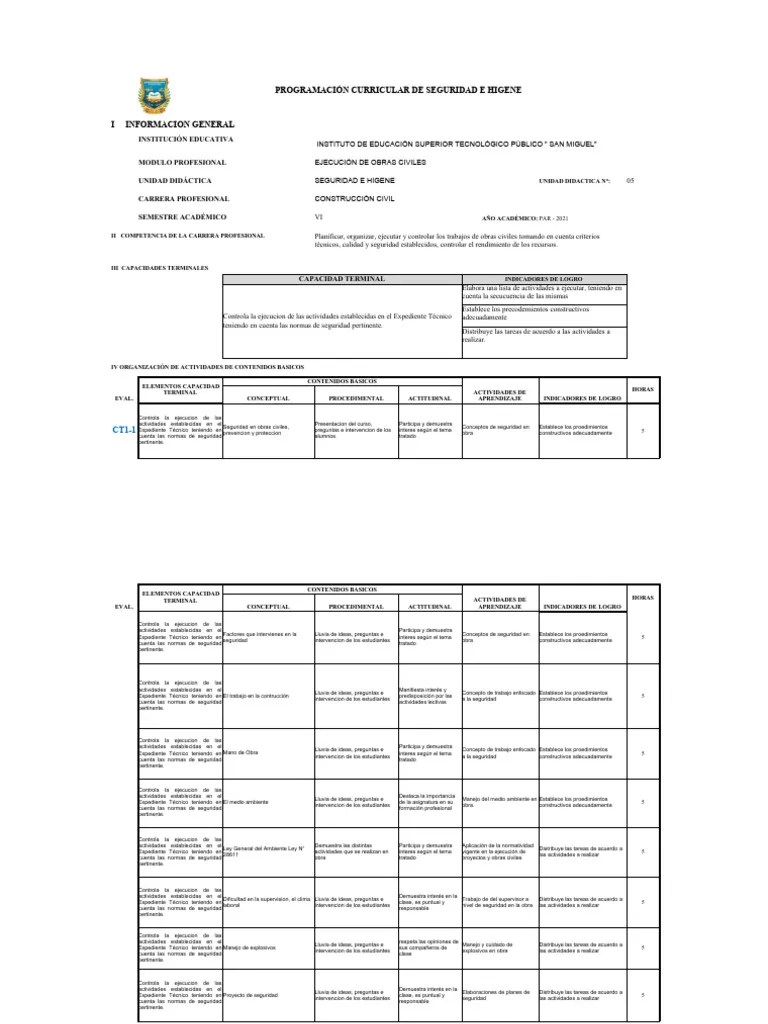 Programación Curricular | PDF