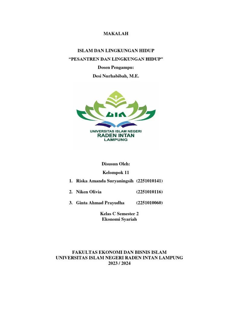 KELOMPOK 12 (Pesantren Dan Lingkungan Hidup) REVISI | PDF