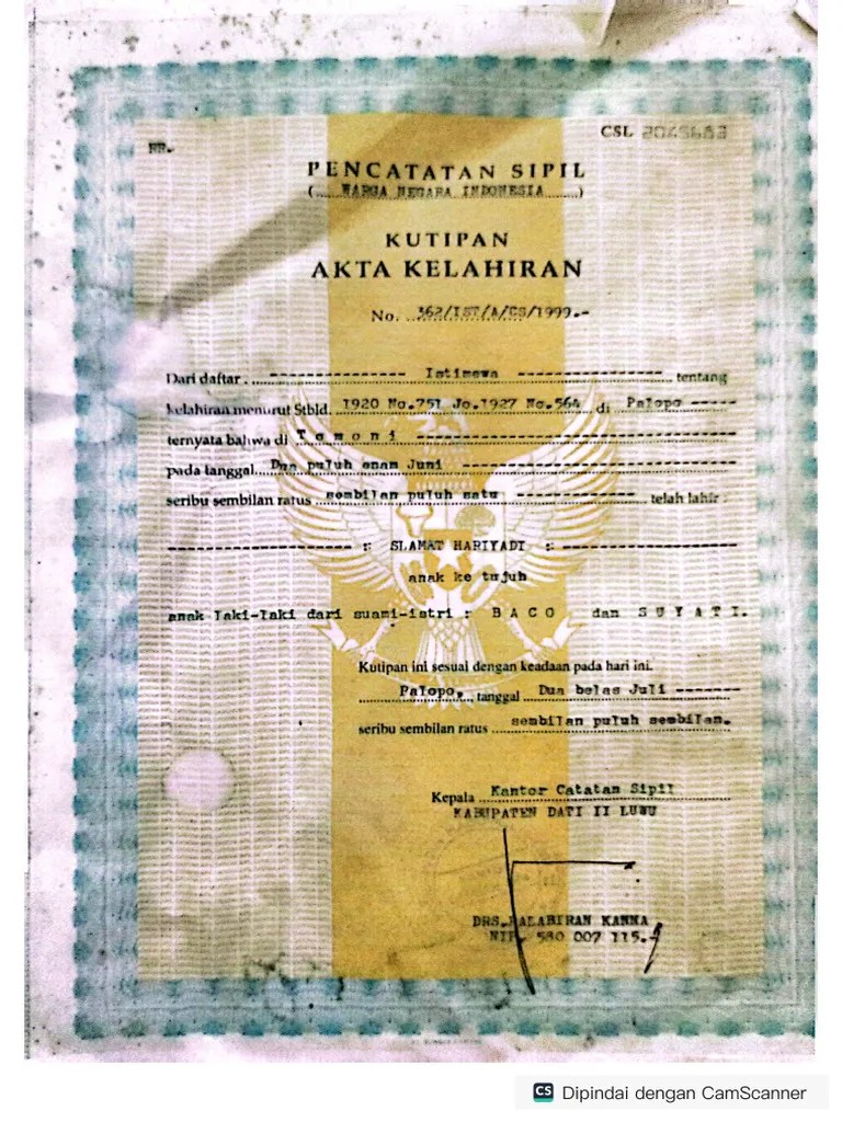 Akta Kelahiran | PDF