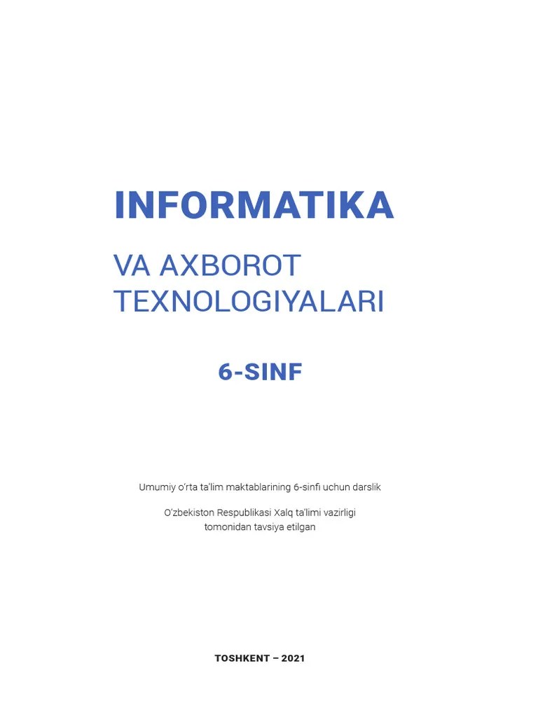 Informatika 6-Sinf | PDF