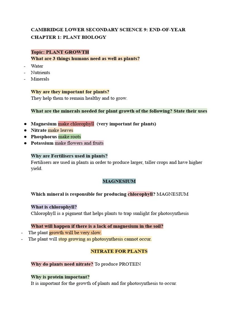 Biology - Plant Growth | PDF