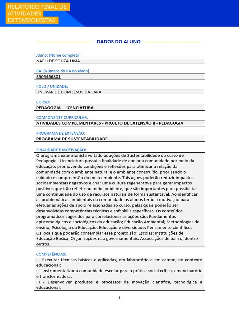 Projeto De Extensão Ii | PDF