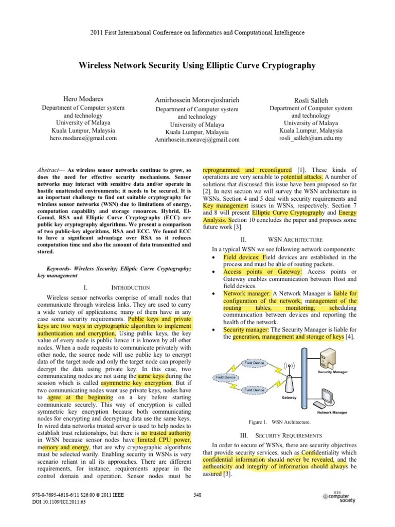 Wireless Network Security Using Cryptography | PDF | Key (Cryptography ...