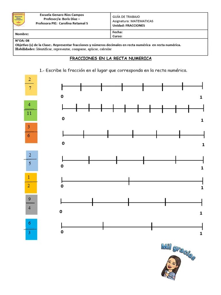 Recta Numerica QUINTO BASICO Decimales | PDF
