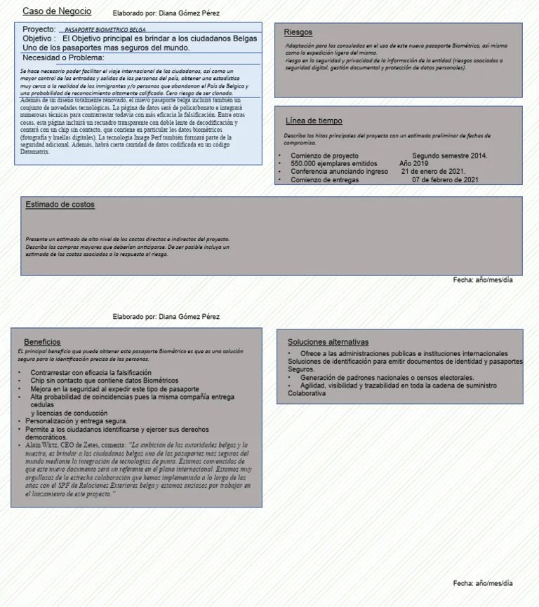 Caso De Negocio Proyecto | PDF