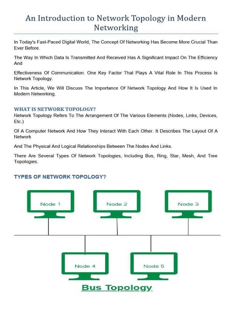 Network Topology In Modern Networking | PDF | Network Topology ...