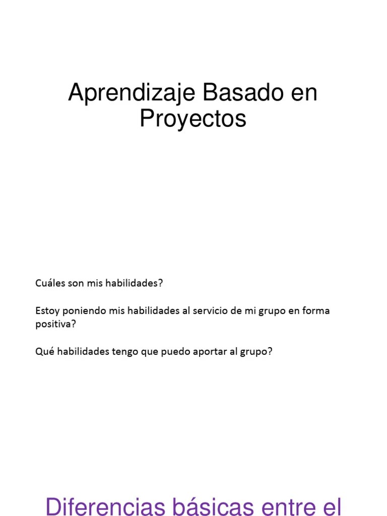 Aprendizaje Basado En Proyectos PDF | Descargar Gratis PDF ...