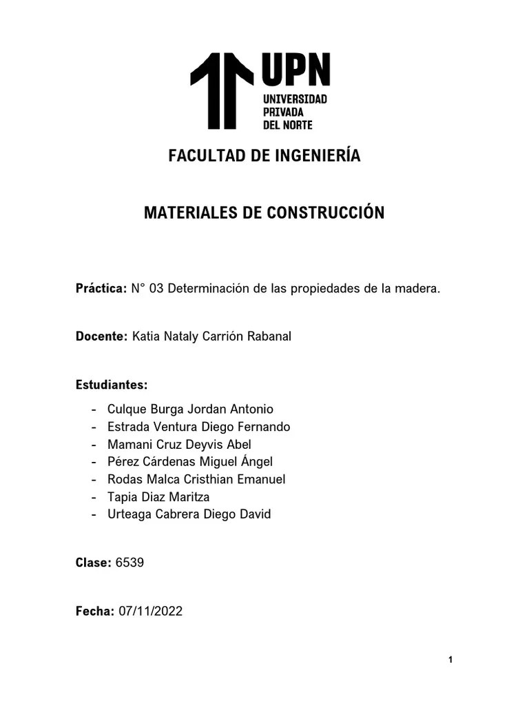 Inf03 Madera Eq1 | PDF | Viga (Estructura) | Madera
