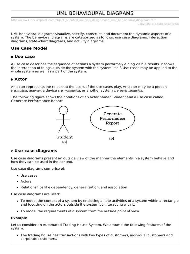 Ooad Uml Behavioural Diagrams | PDF | Use Case | Unified Modeling Language