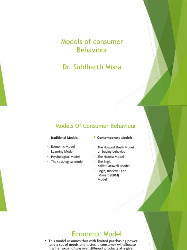 Unit 5-Models Of Consumer Behaviour | PDF