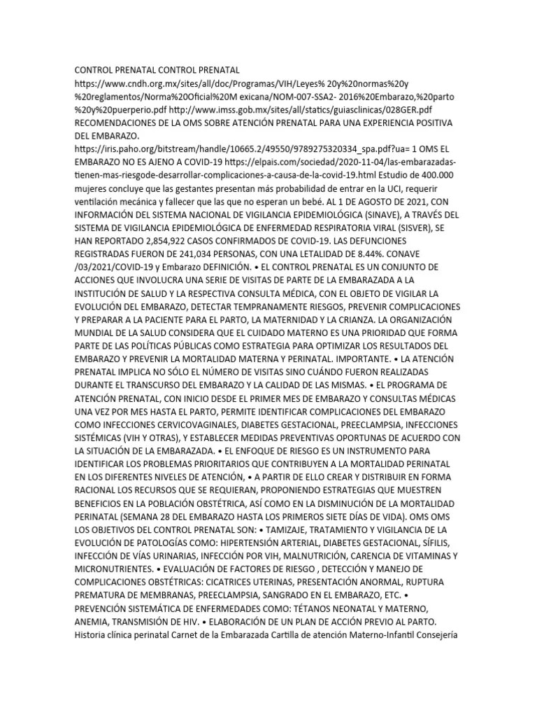 Control Prenatal Control Prenatal | PDF | El Embarazo | Infantes