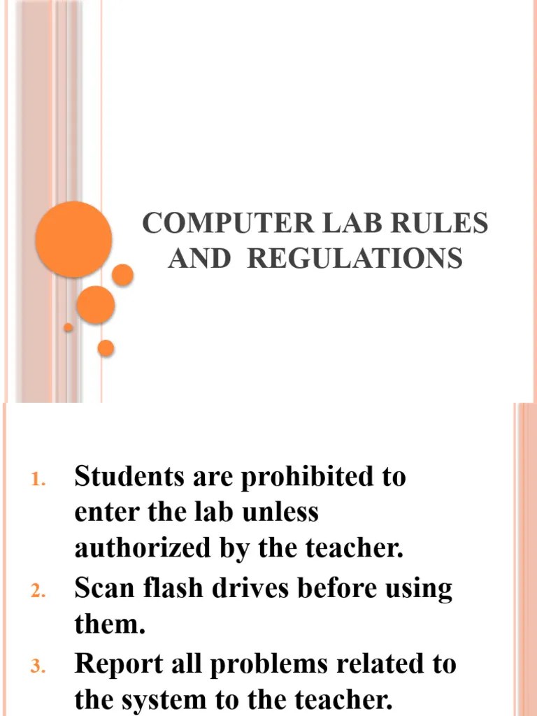 Computer Lab Rules And Regulations | PDF
