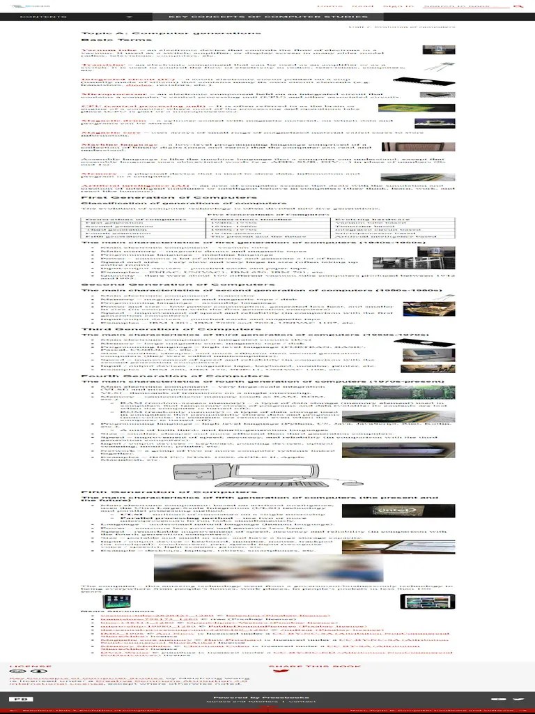 Computer Generations - Key Concepts Of Computer Studies | PDF