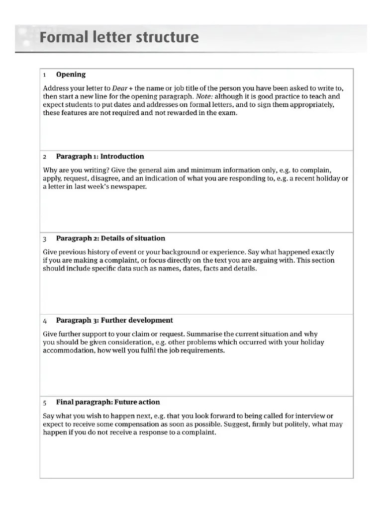 Formal Letter Strucutre English | PDF