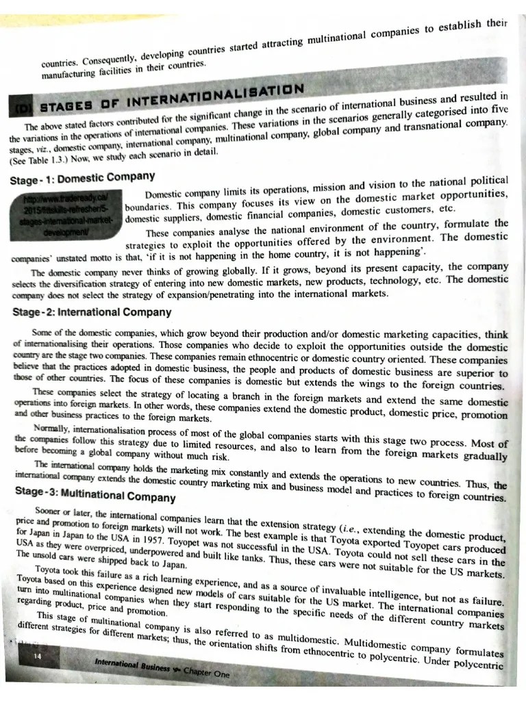 Stages Of Internationalization | PDF