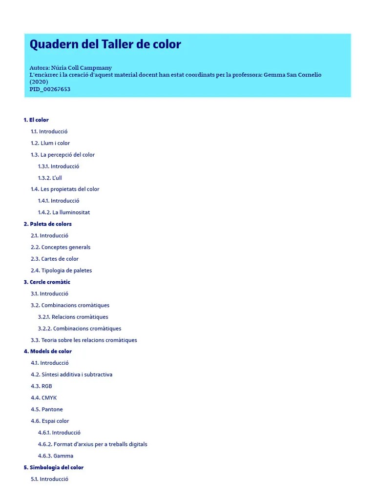 PID 00267653 Quadern Taller Color | PDF