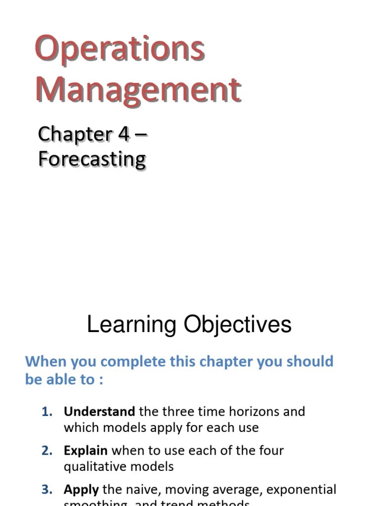 Chapter 4 - Forecasting Production | PDF | Forecasting | Regression ...