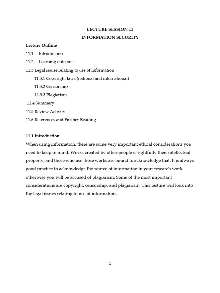 Information Security - Week 11 | PDF