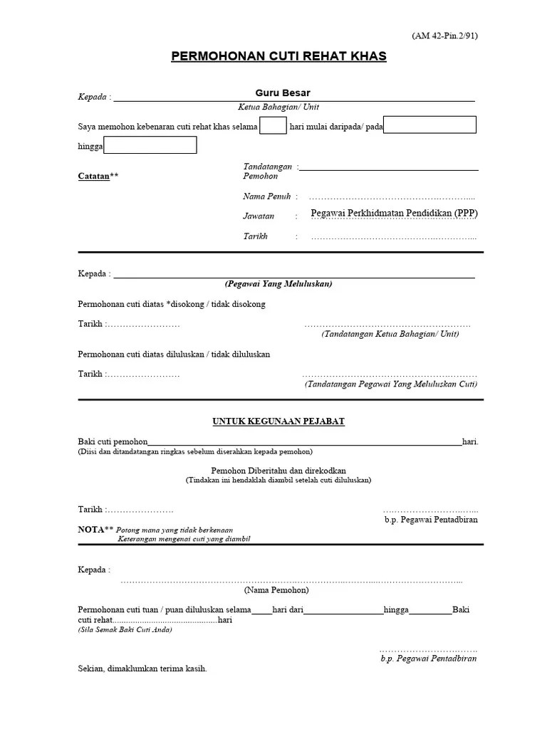 Borang Cuti Rehat Khas - Download Elegant Minimal Picture | Ultra HD