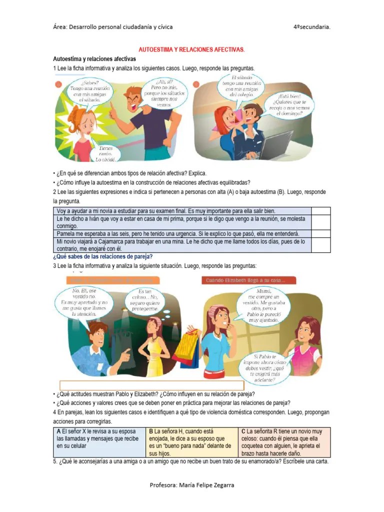 Autoestima Y Relaciones Afectivas. | PDF