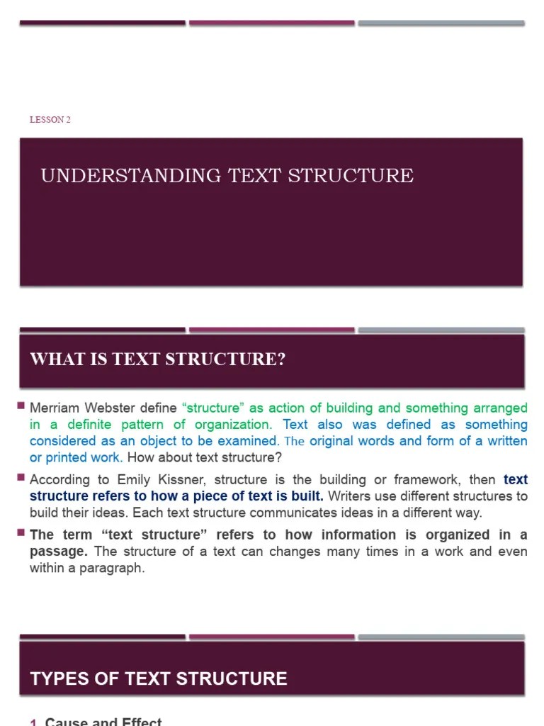 Eapp Lesson 2 Text Structure 1 | PDF