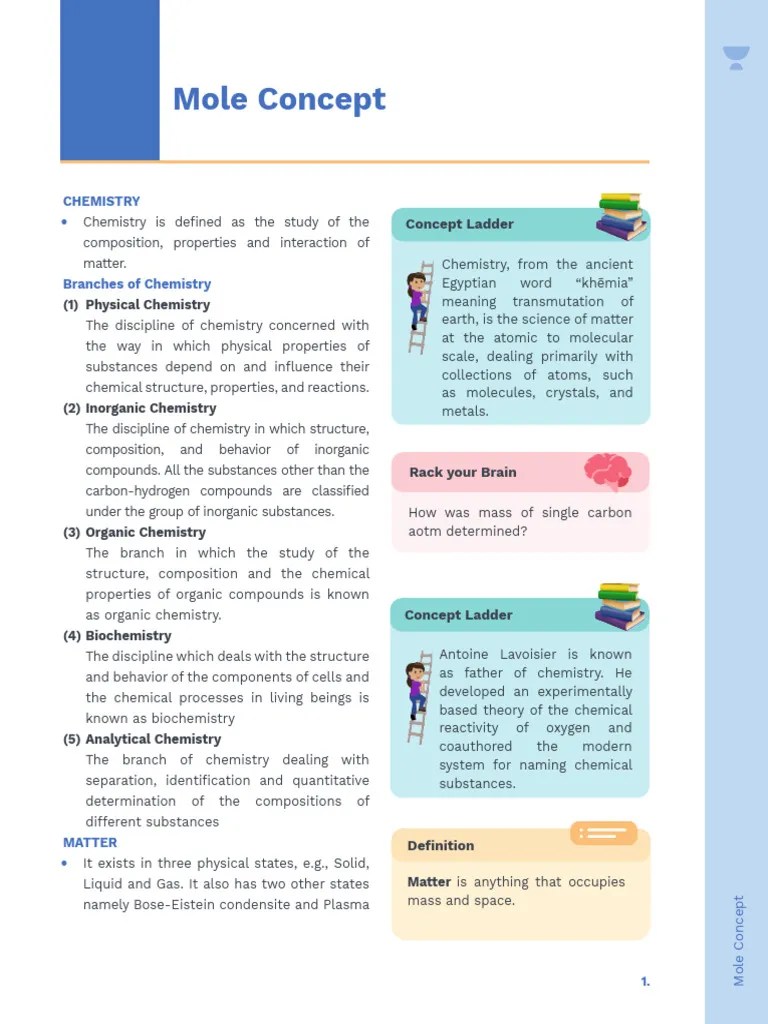 Mole Concept Notes 2 | PDF | Chemistry | Mole (Unit)
