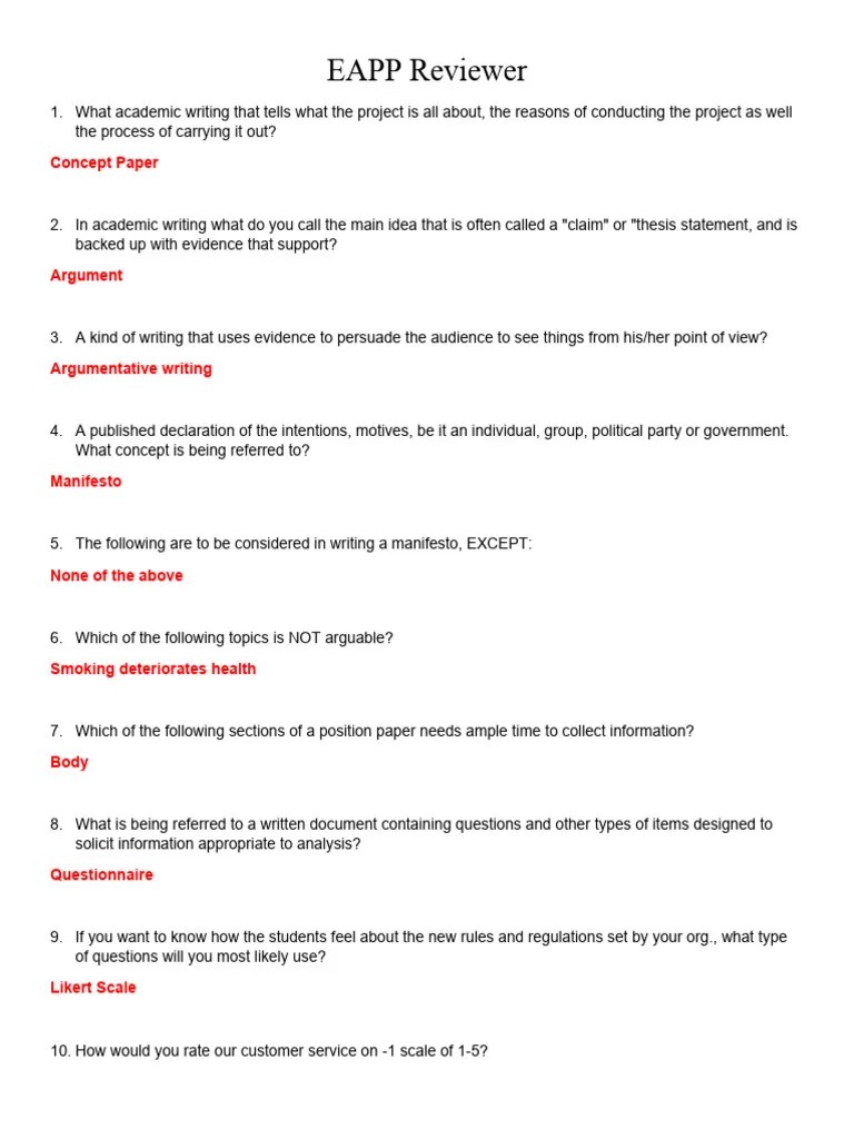 EAPP Reviewer | PDF