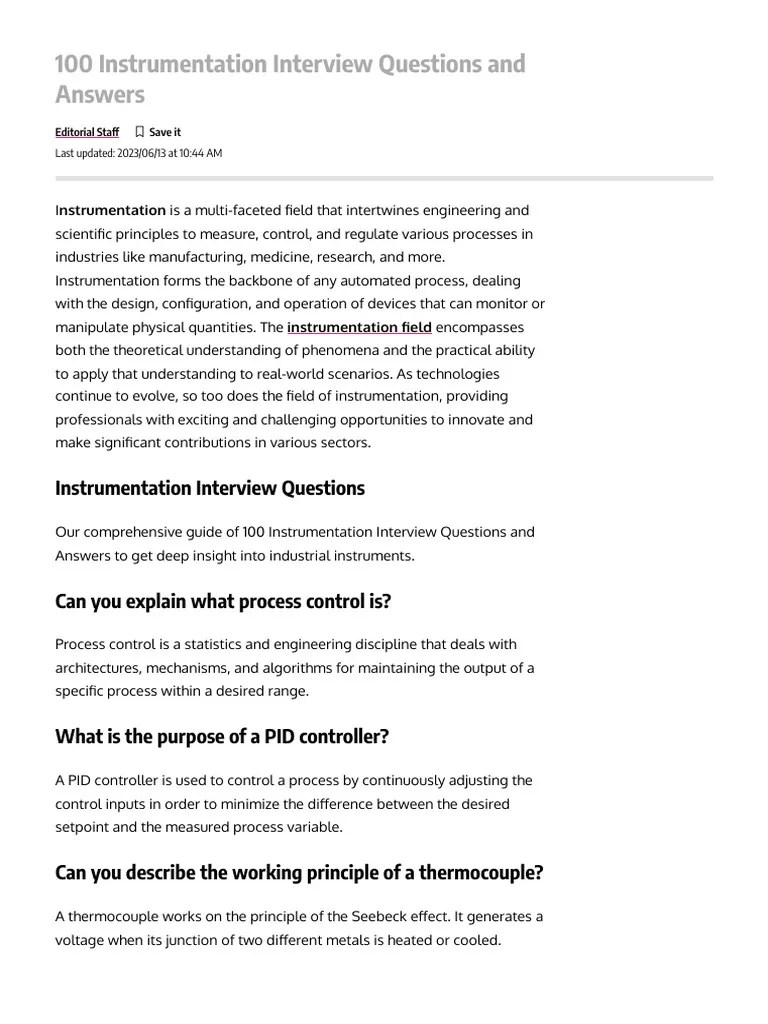 Instrumentation Interview Questions And Answers Instrumentation And Control Engineering - Best Ocean Wallpapers in Retina