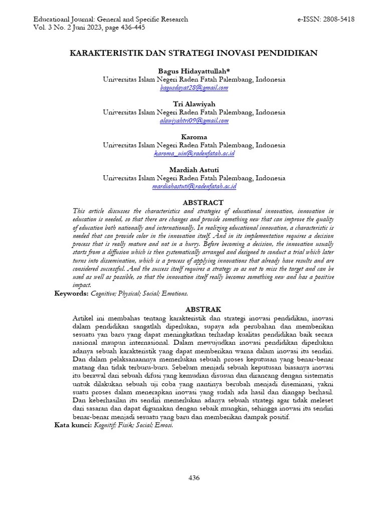 Karakteristik+Dan+Inovasi+Pendidikan | PDF