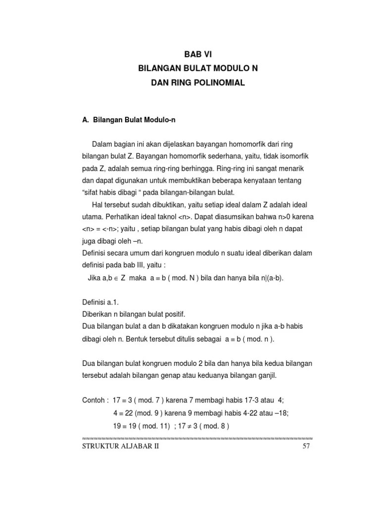 Bilangan Bulat Modulo N | PDF