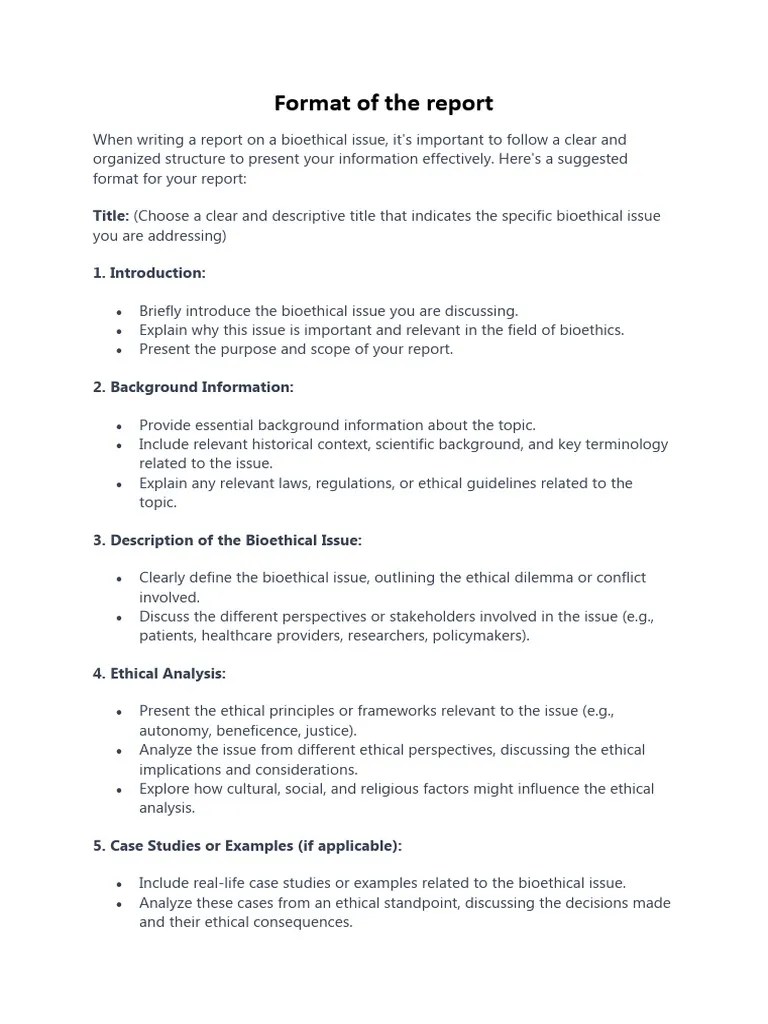 Bioethical Research Template Report Format | Download Free PDF | Bioethics