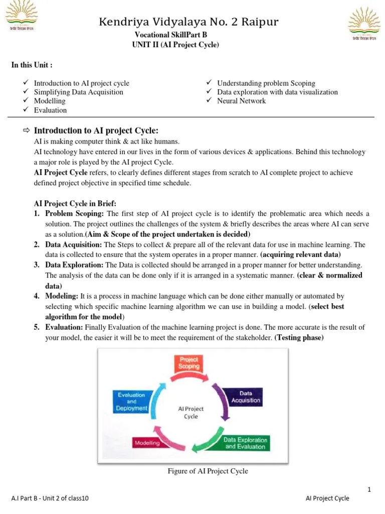 10th Part B-Unit 2 AI Project Cycle-1 | PDF | Machine Learning ...