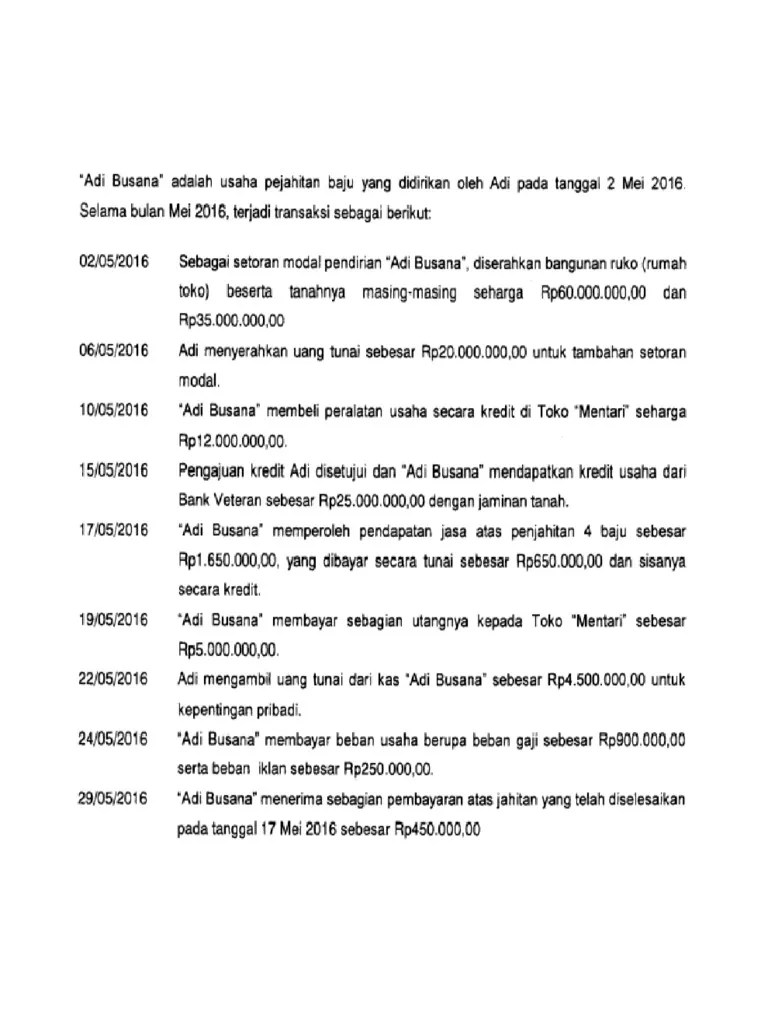 Latihan Dasar Akuntansi | PDF