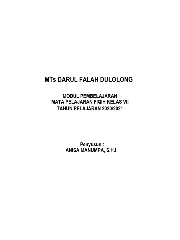 Modul - Ajar - Fiqih 2020-2021 | PDF