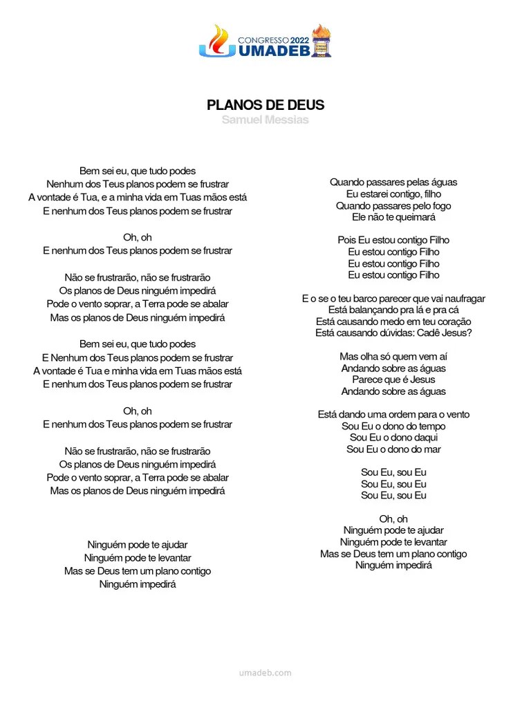 Planos De Deus Samuel Messias | PDF