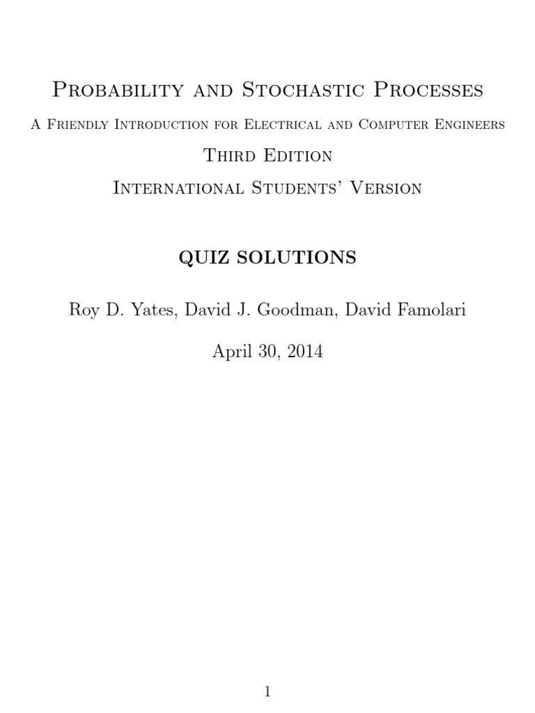 Probability And Stochastic Processes A F | PDF | Matrix (Mathematics ...