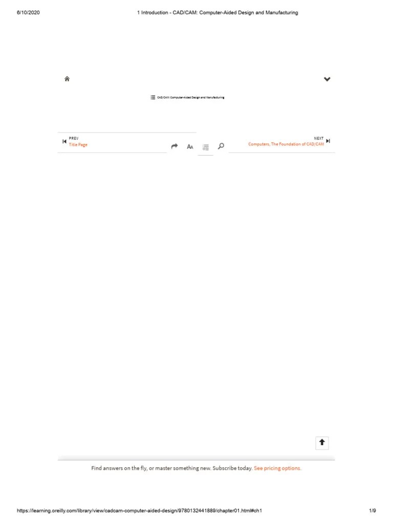 1 Introduction - CAD - CAM - Computer-Aided Design And Manufacturing | PDF