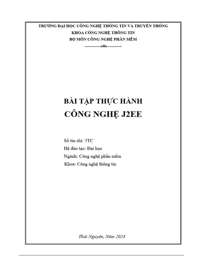 Bai Tap Thuc Hanh J2EE | PDF