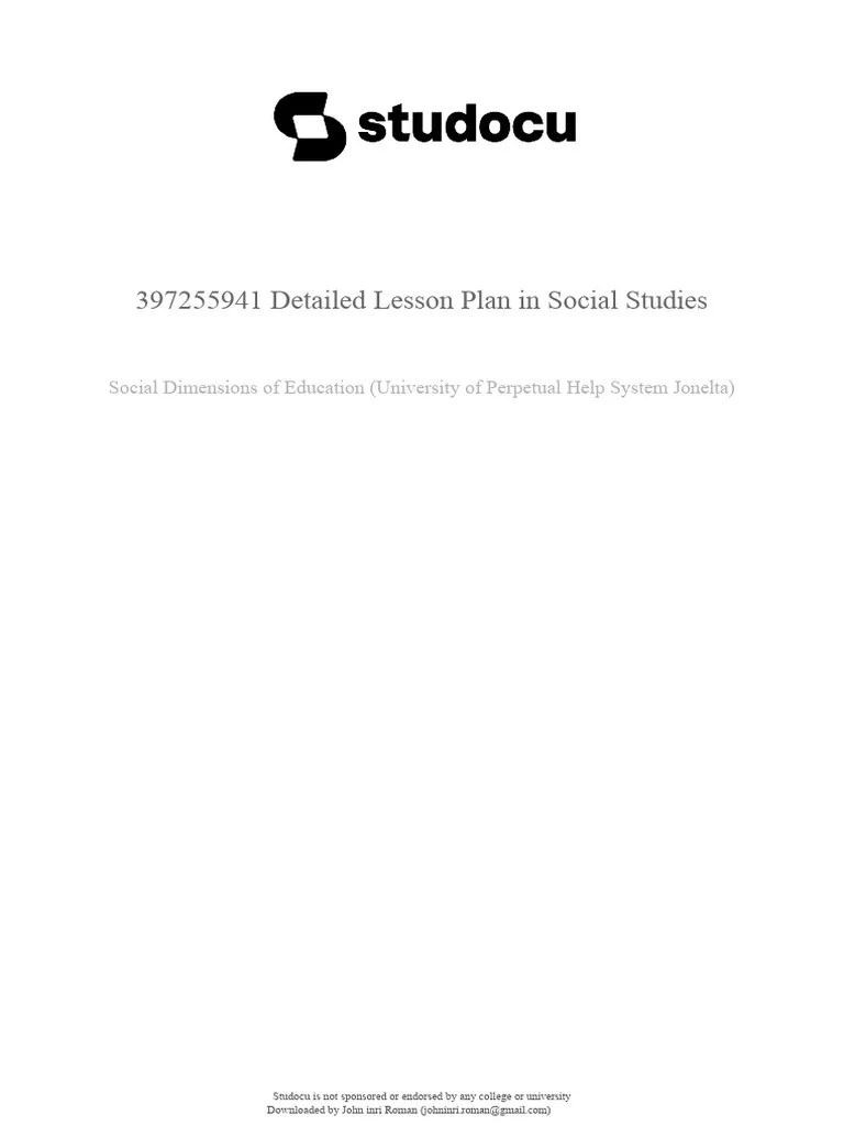 Lesson Plan Social Studies | Download Free PDF | Social Sciences ...