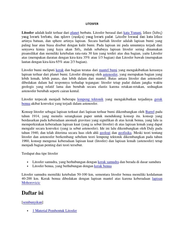 Istilah Astenosfer Adalah