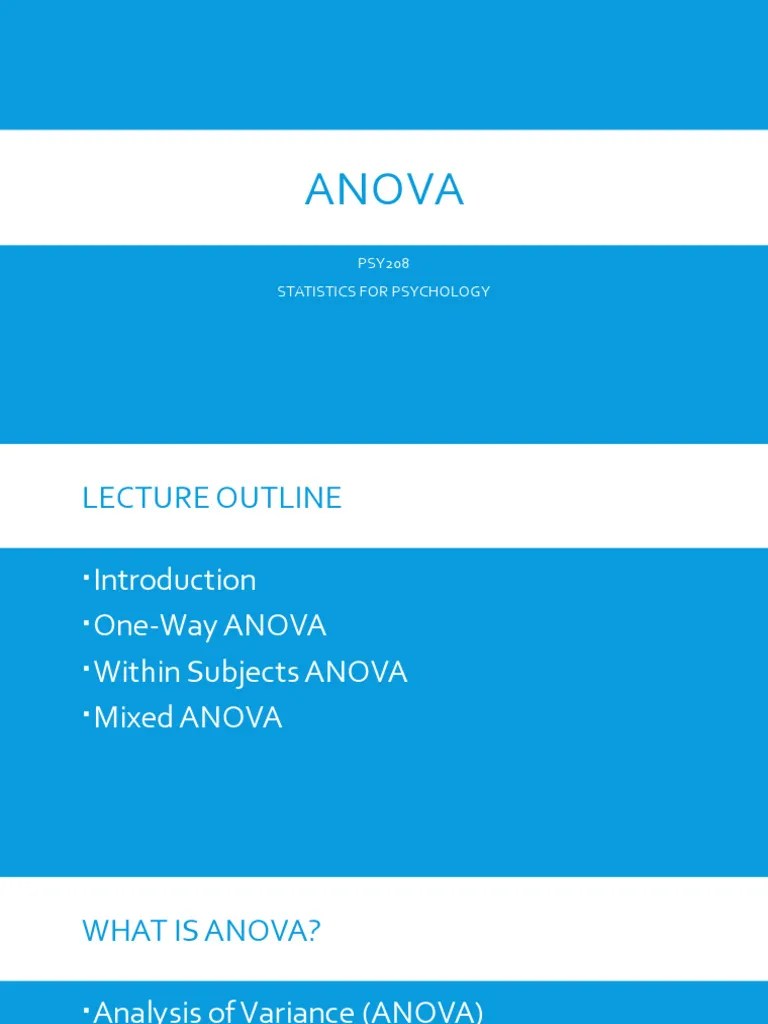 Anova | PDF | Analysis Of Variance | F Test