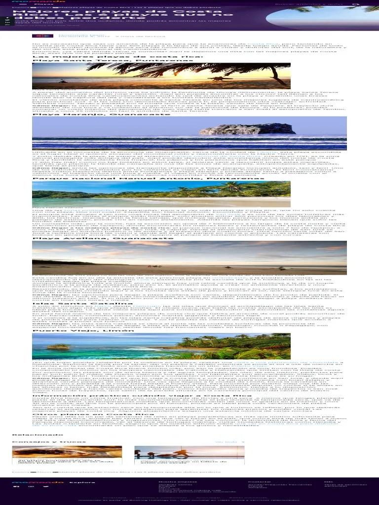 Mejores Playas De Costa Rica Las 6 Playas Que No Debes Perderte | PDF | Playa | Costa Rica